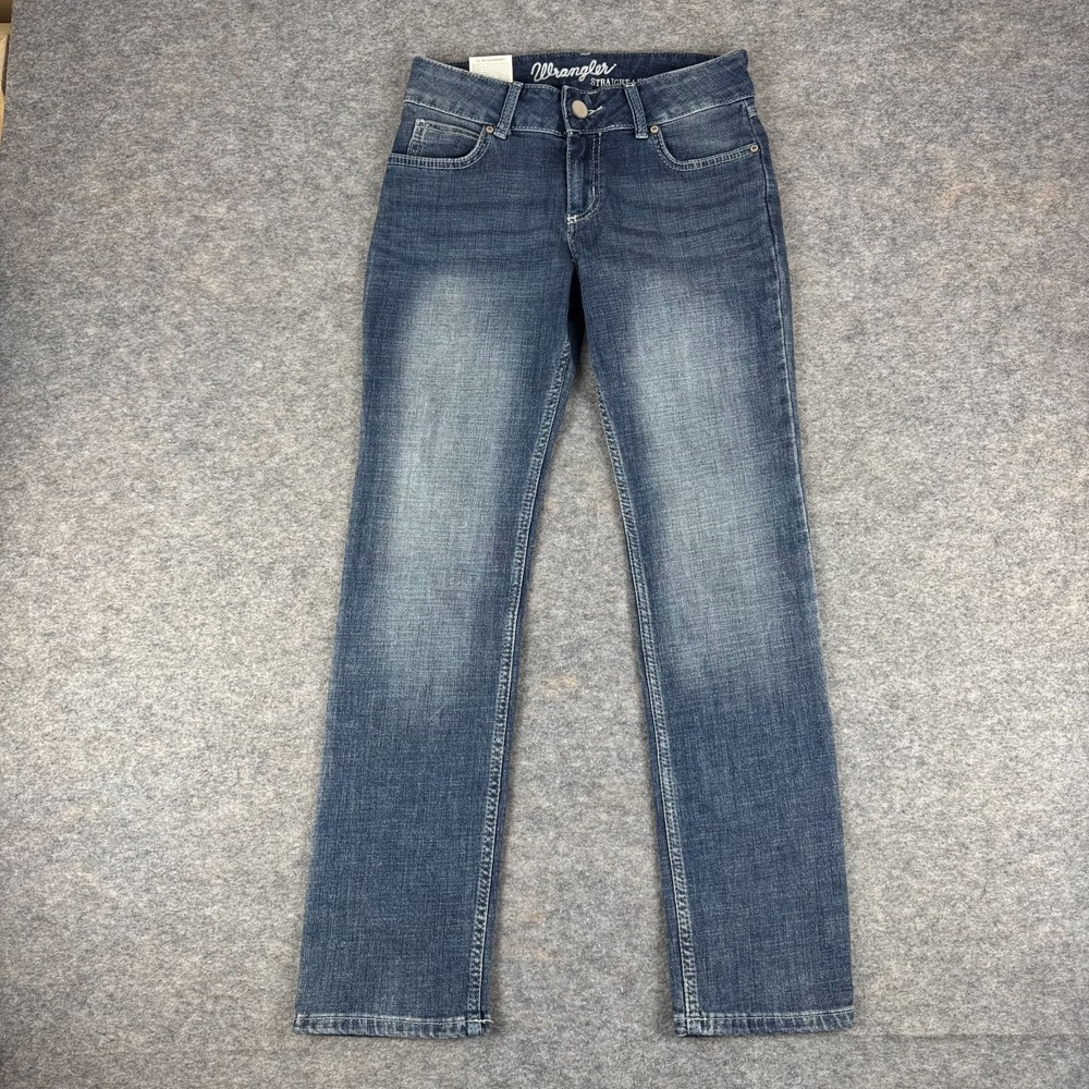 Wrangler Essential Mid Rise Straight Leg Denim Jeans 30" Blue Womens 27 3
